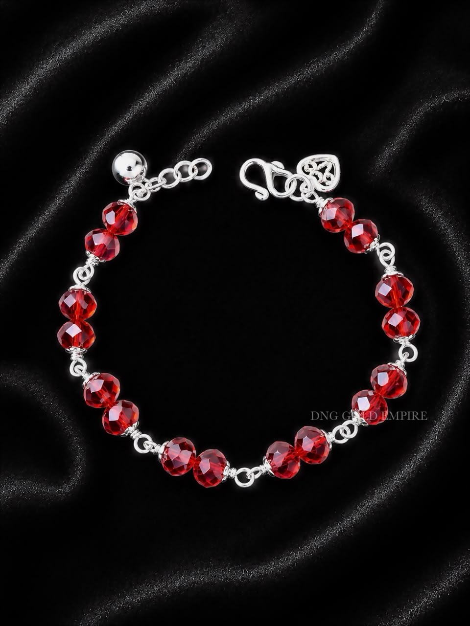 Rantai Tangan Kristal Kembar Merah